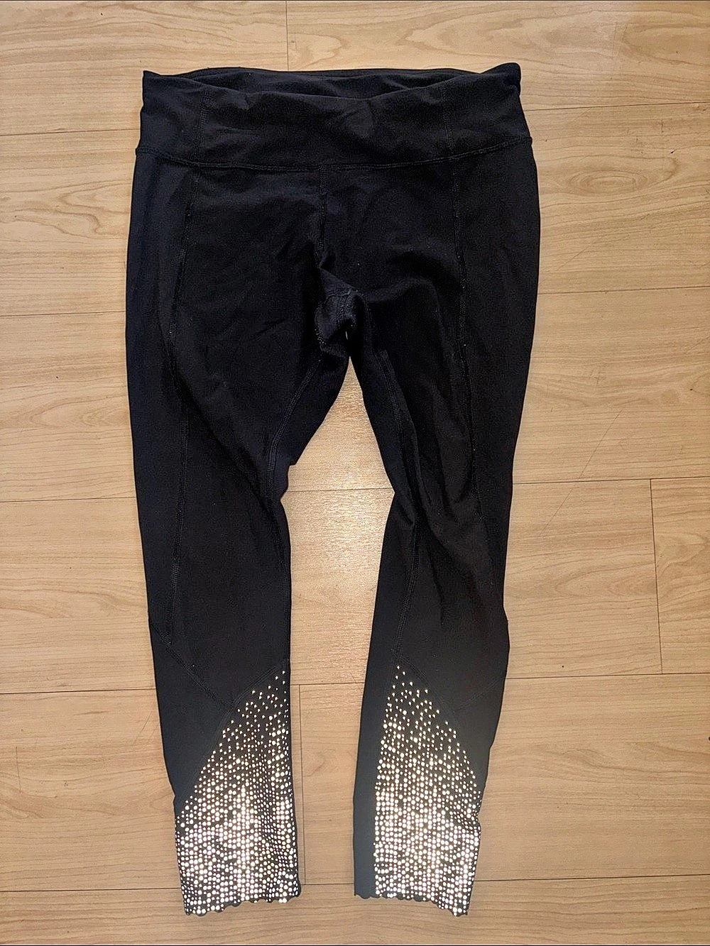 Lululemon Align Scalloped Hem High-Rise Crop 23" Black Leggings